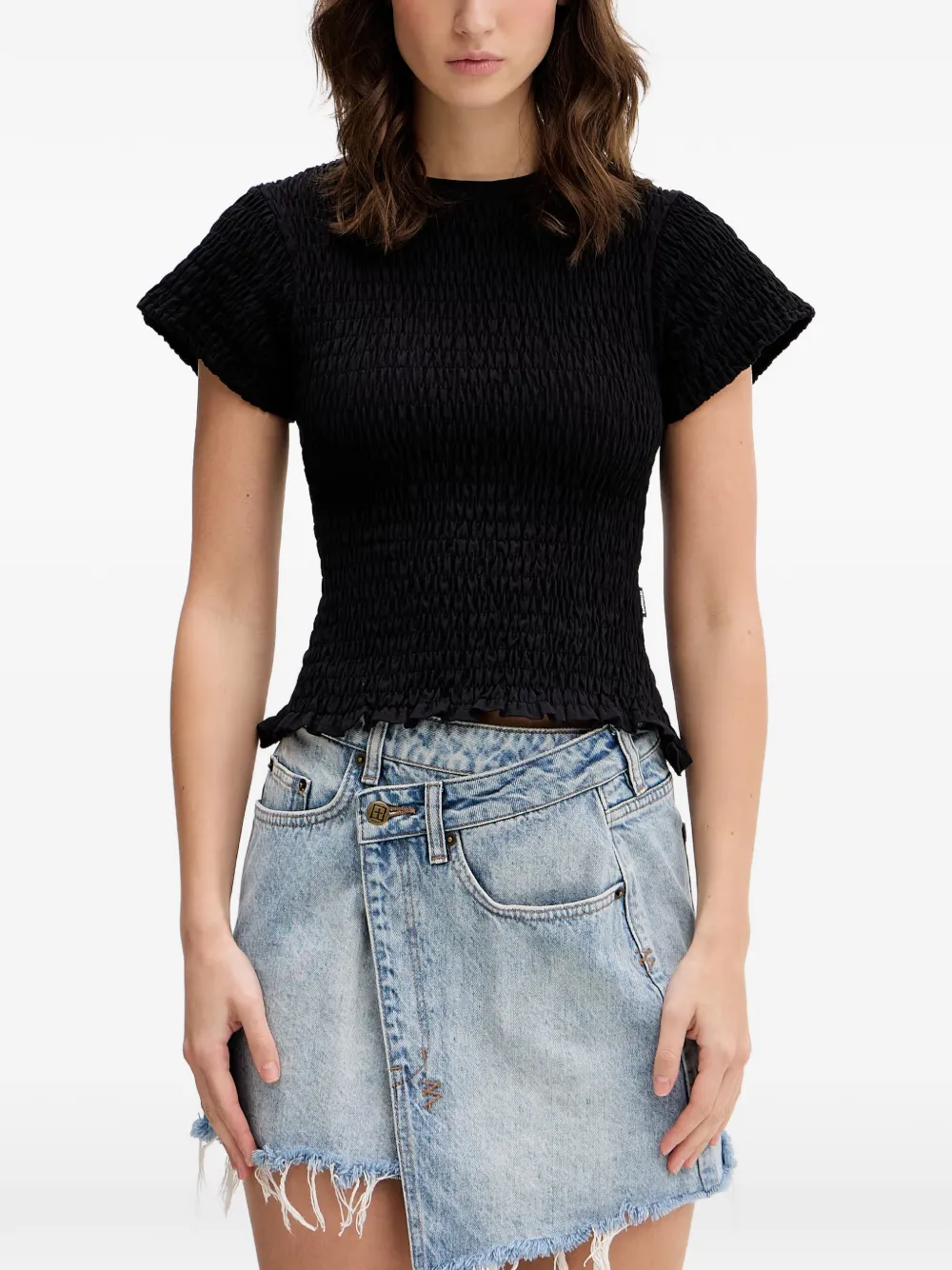 VETEMENTS ruffled T-shirt - Schwarz