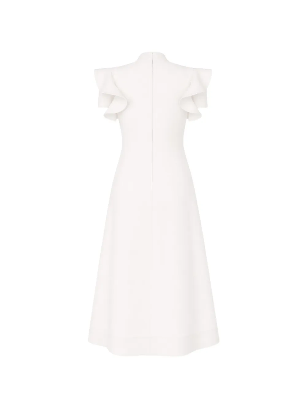 Moschino Midi-jurk met V-hals en ruche mouwen Wit