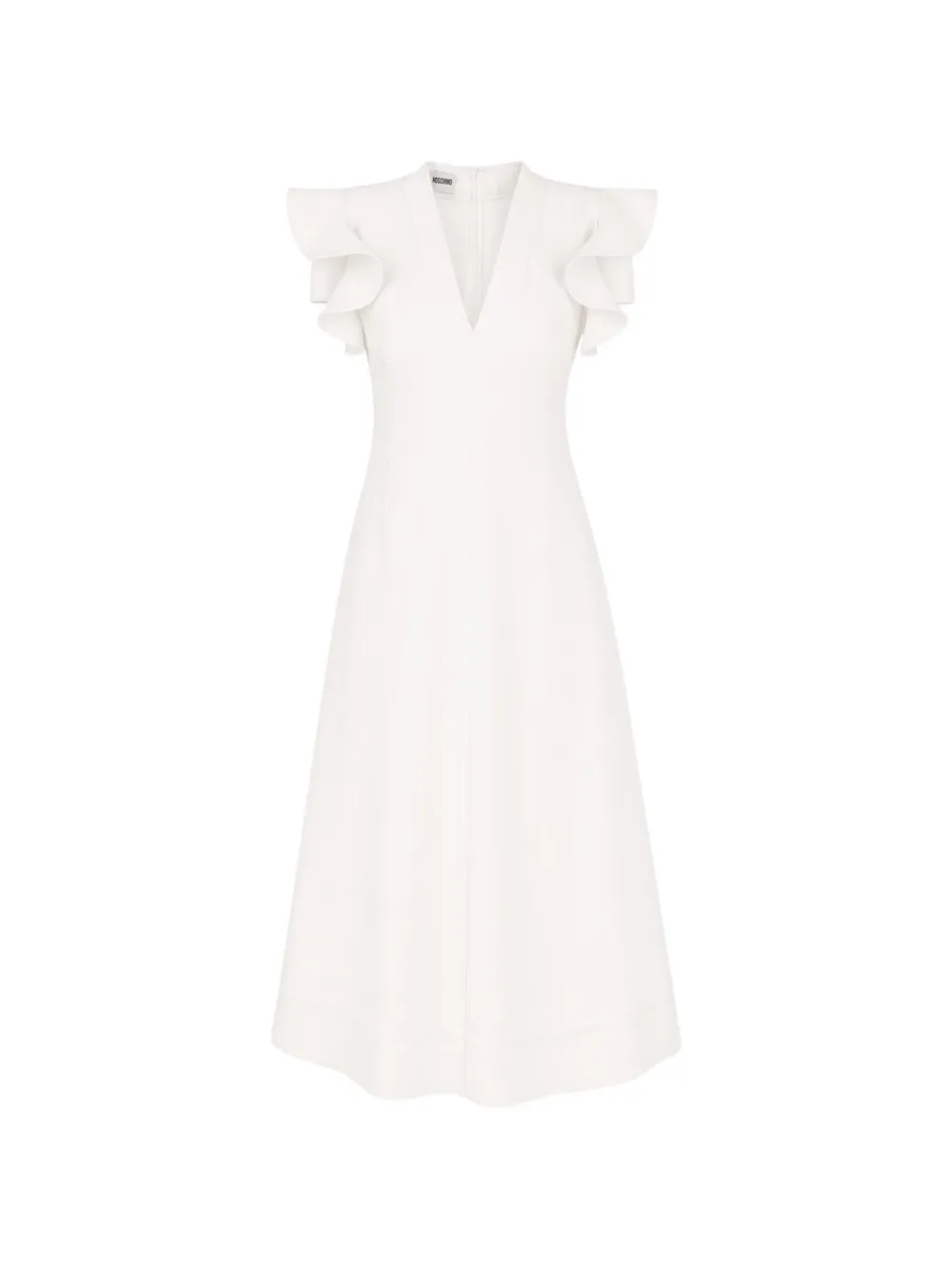 Moschino Abito midi con maniche arricciate - Bianco