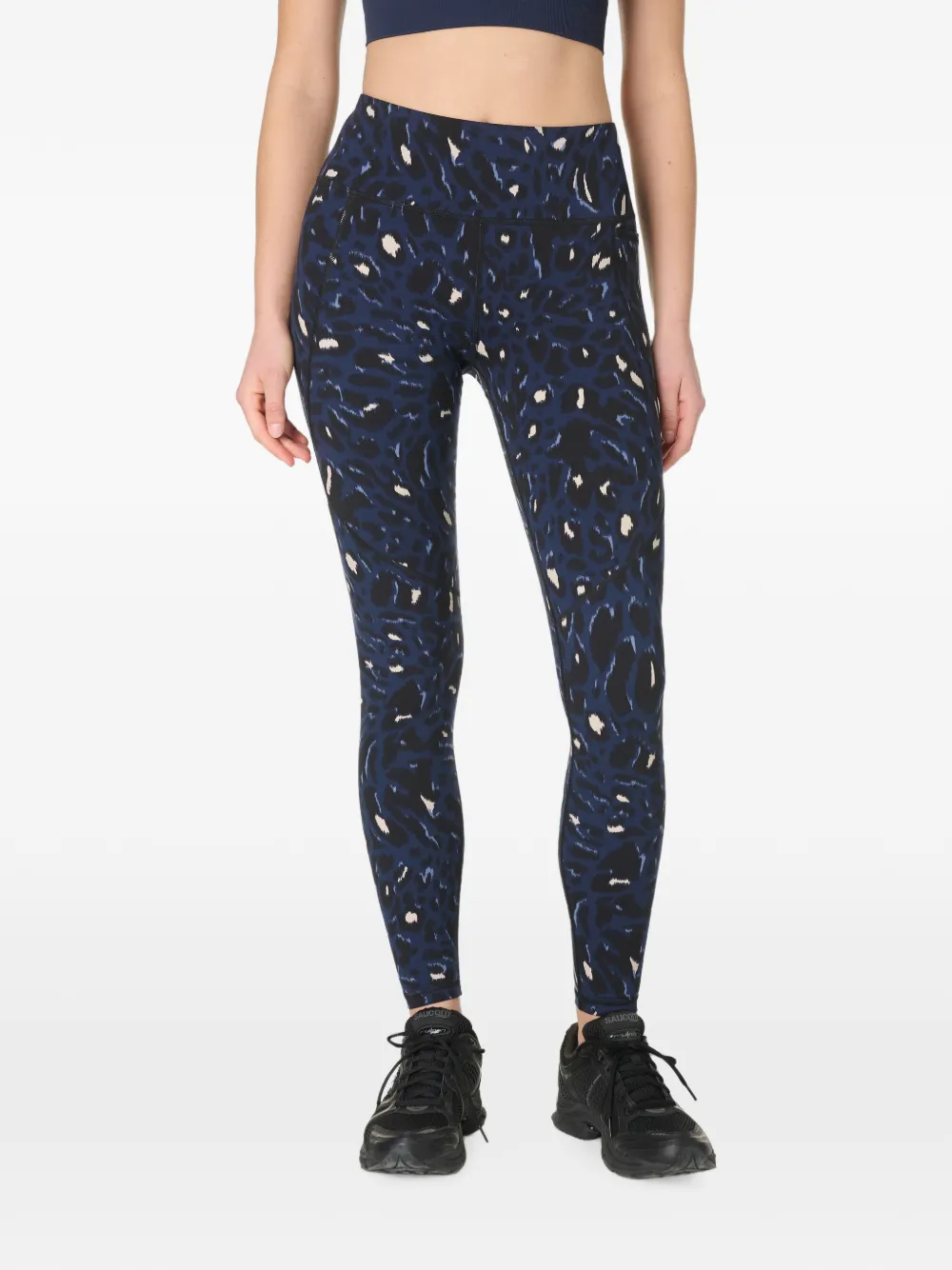 Sweaty Betty Power Gym Leggings mit Leoparden-Print - Blau