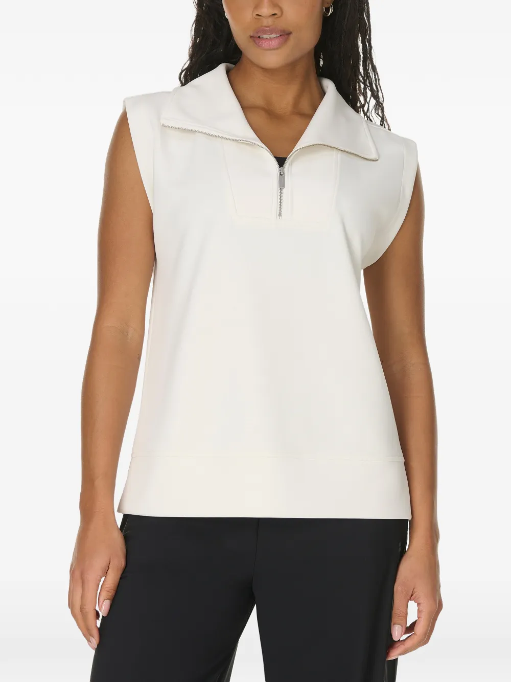 Sweaty Betty Sand Wash mouwloze top met kwartrits Beige