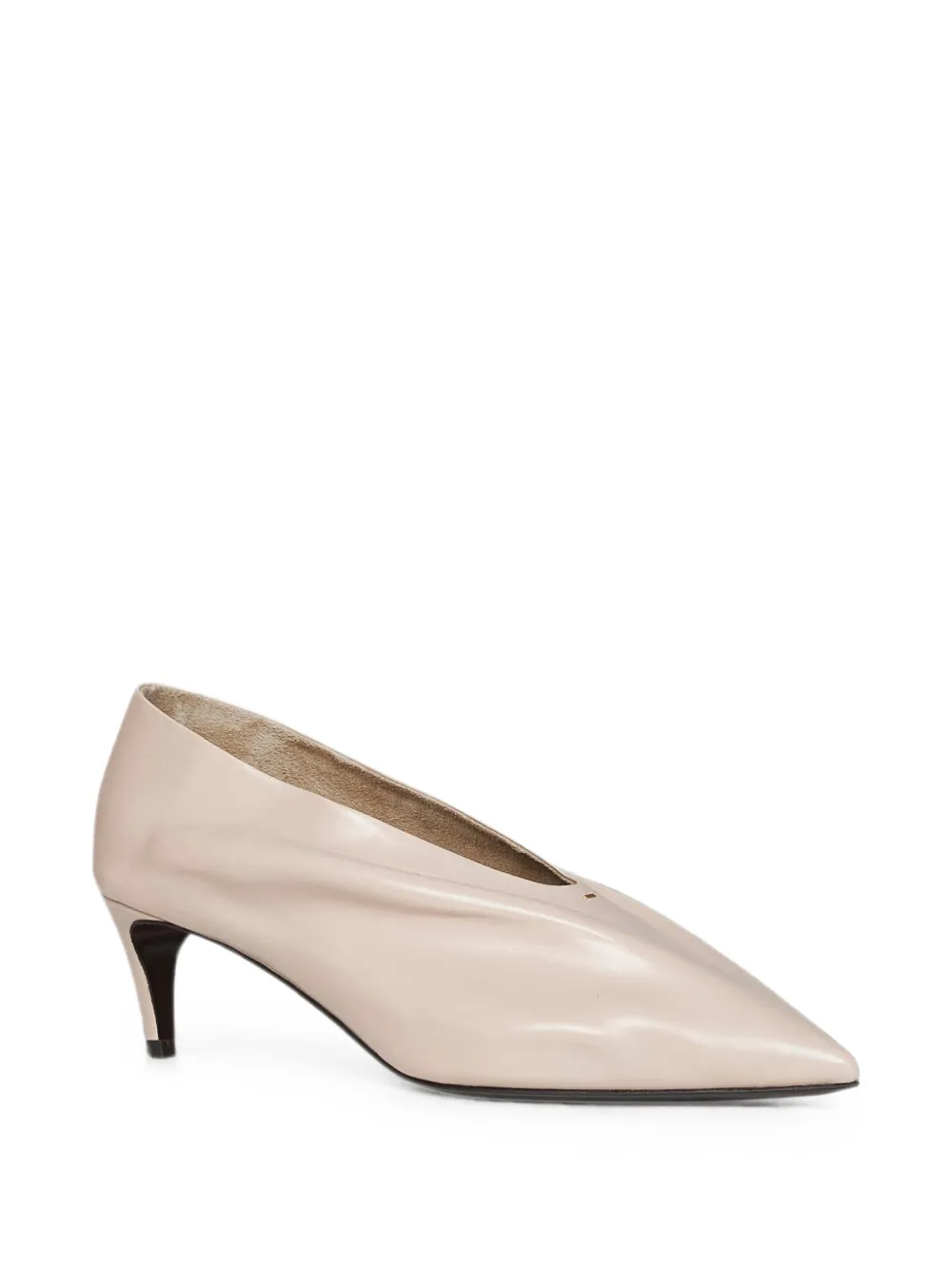 KHAITE pleated pointed-toe pumps Beige