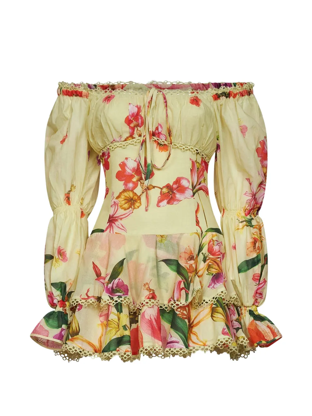 Charo Ruiz Ibiza floral-print ruffled dress - Yellow