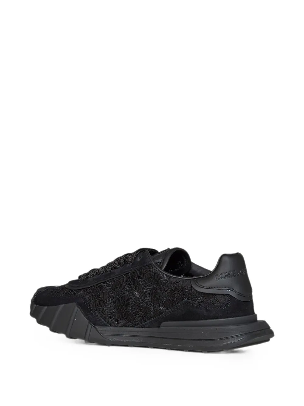 Dolce & Gabbana lace-panel DG sneakers Zwart