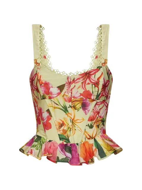 Charo Ruiz Ibiza flæset top med blomstertryk