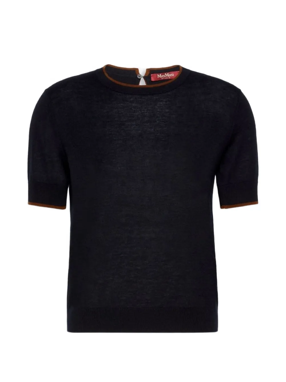 Max Mara contrast-trim t-shirt - Blau