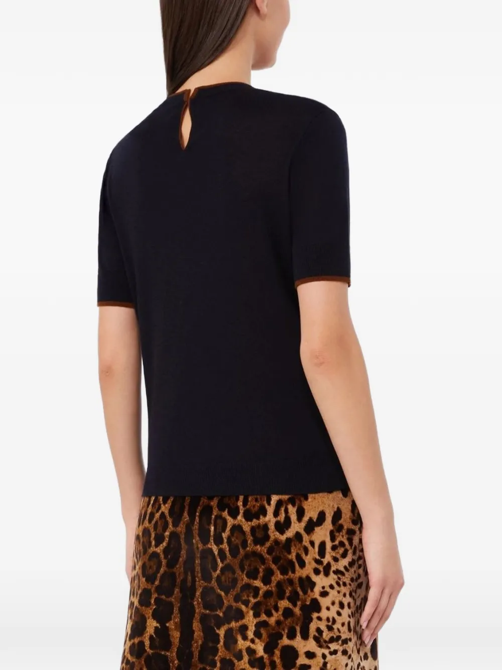 Max Mara T-shirt met contrasterende afwerking Blauw