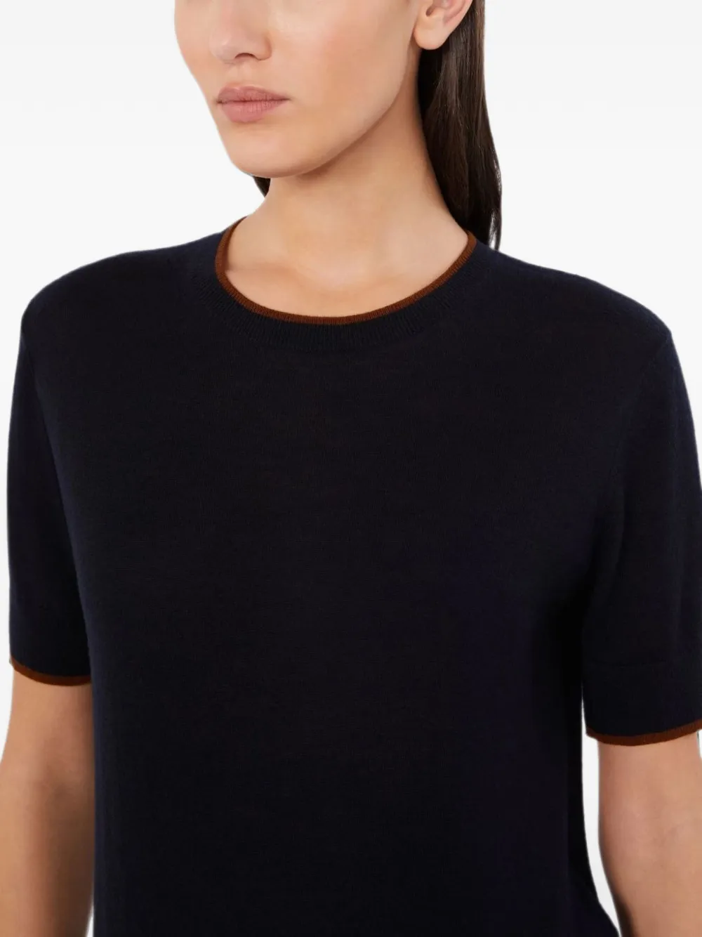 Max Mara T-shirt met contrasterende afwerking Blauw