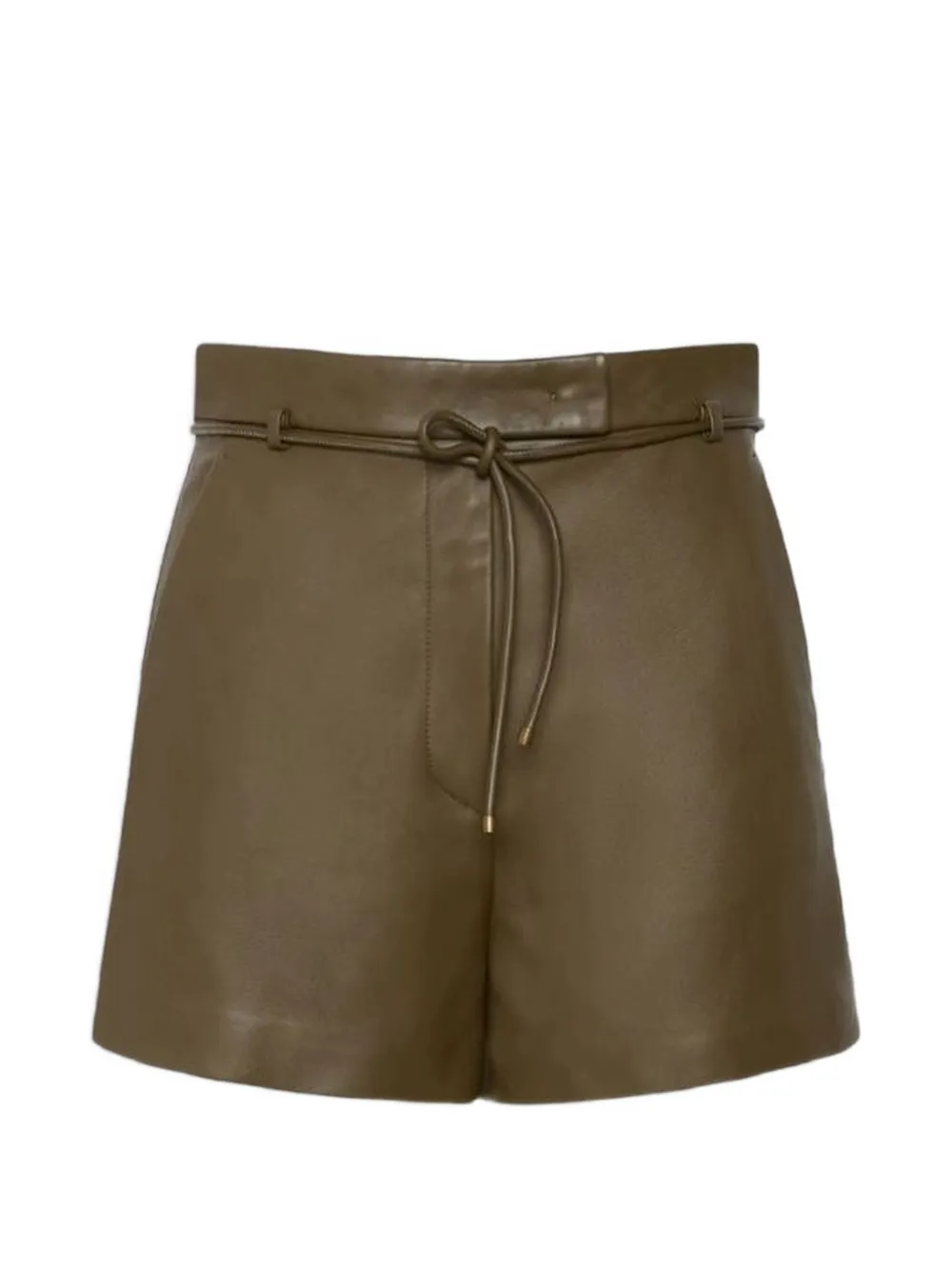 Max Mara nappa leather shorts - Verde