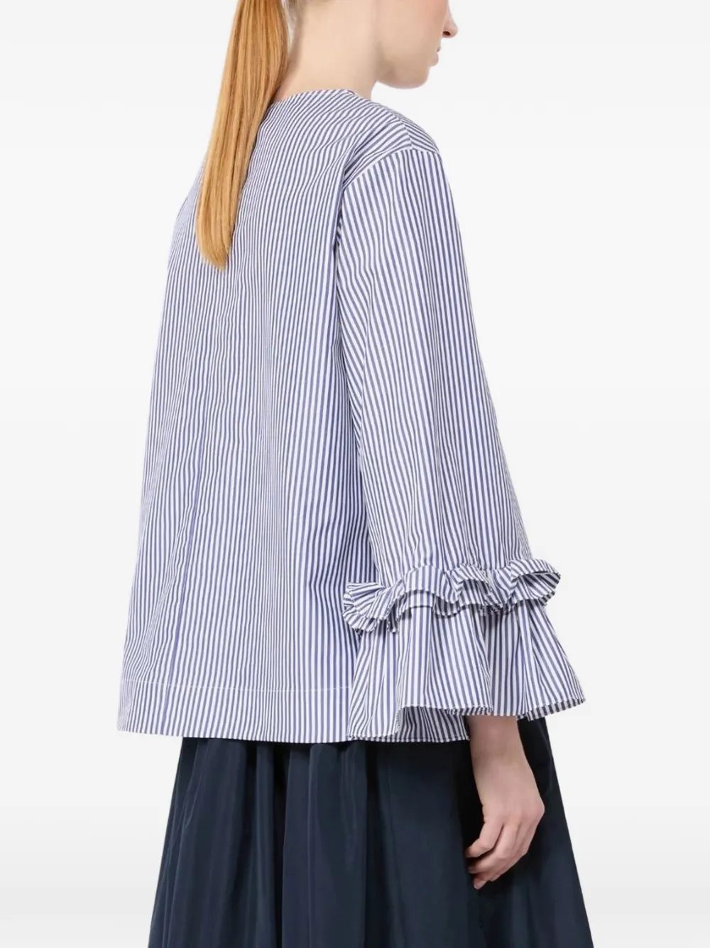 'S Max Mara Gestreepte blouse met ruches mouwen Blauw