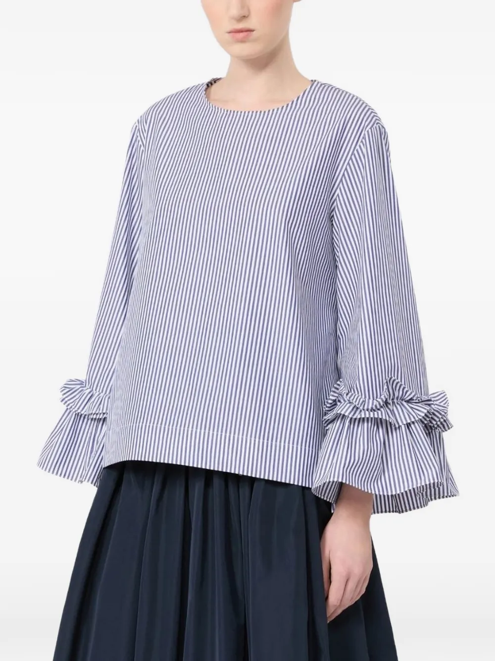 'S Max Mara Gestreepte blouse met ruches mouwen Blauw