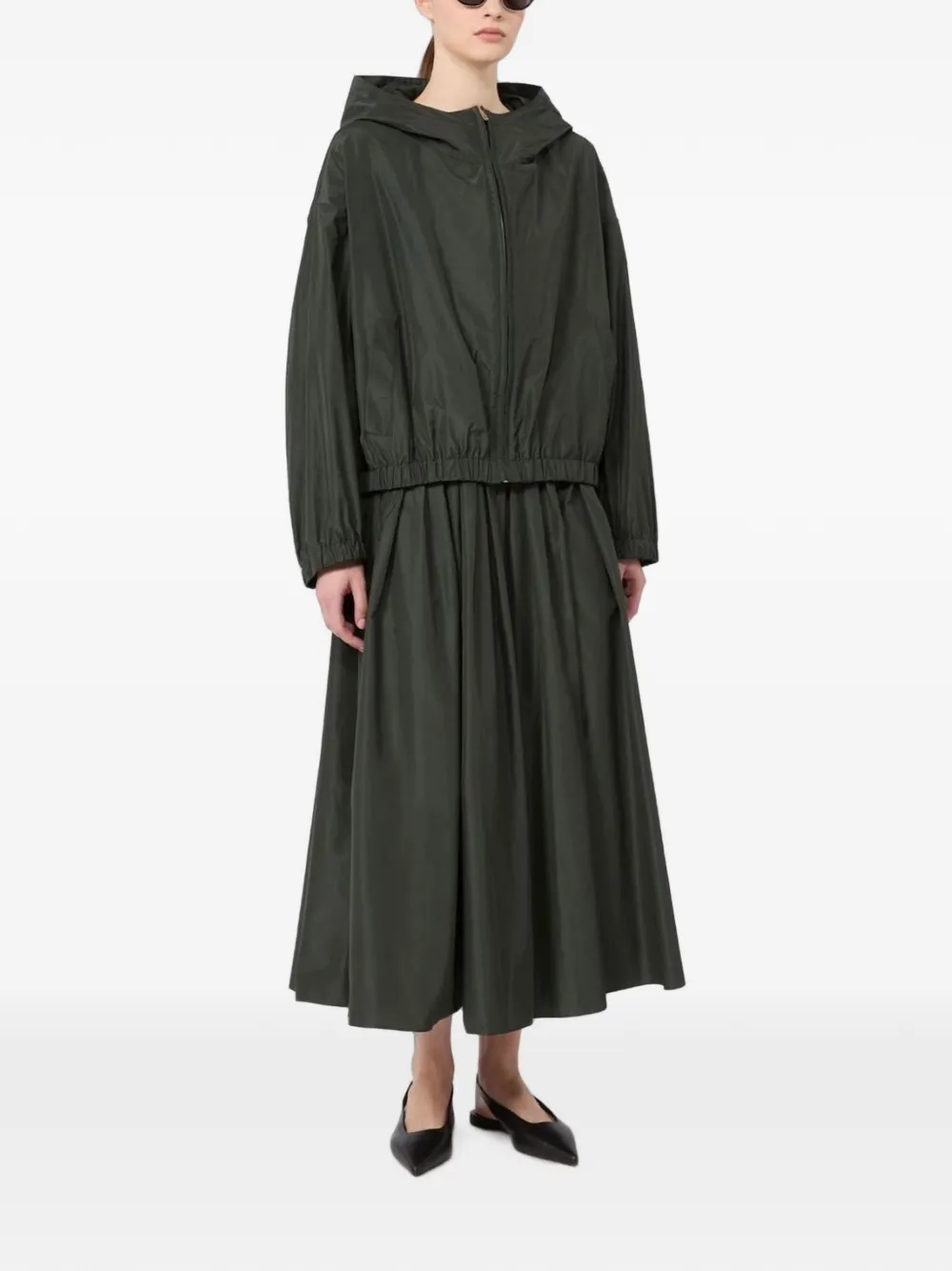'S Max Mara Eliseo regenjas met capuchon Groen