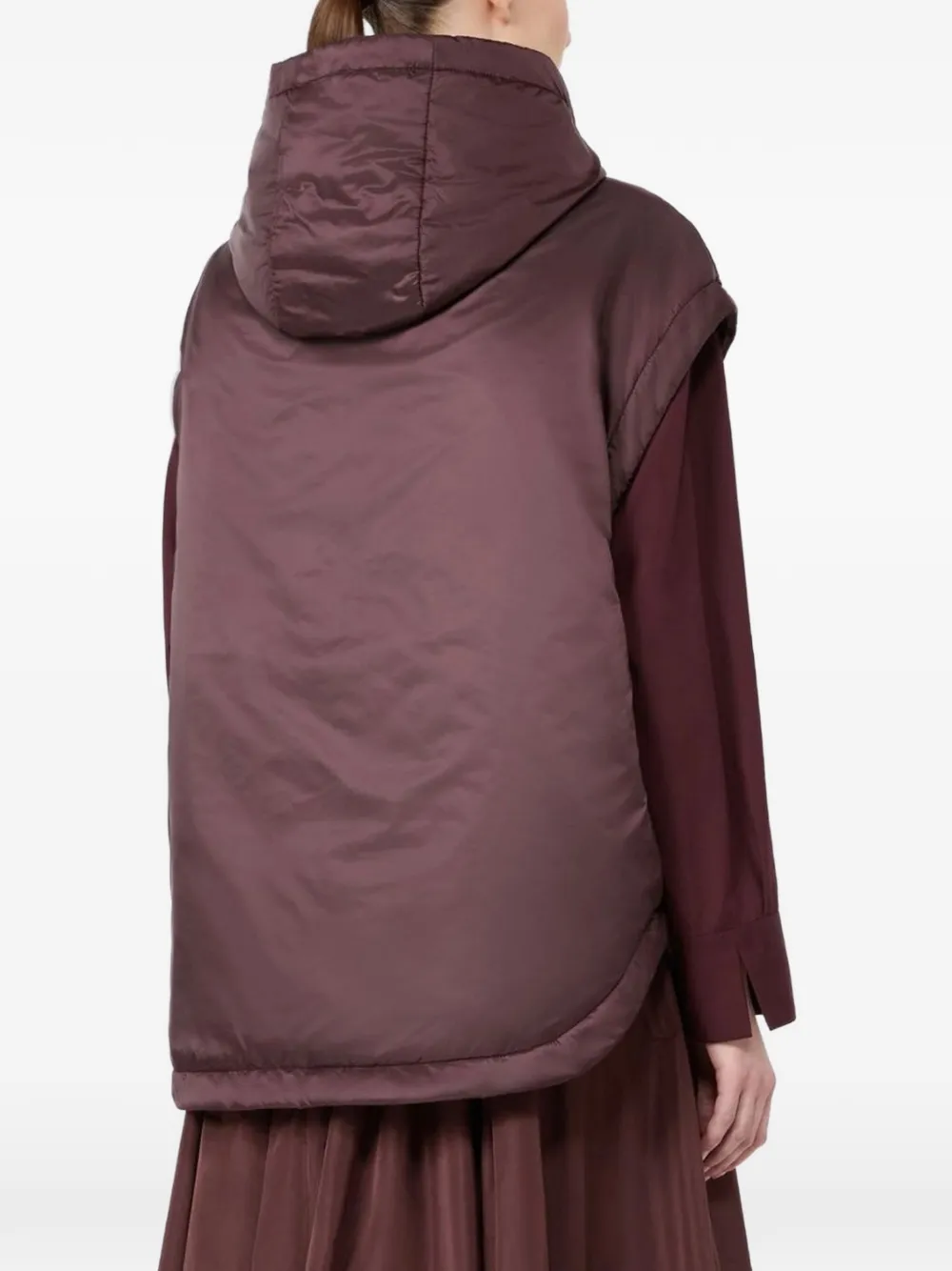 Max Mara Bodywarmer met capuchon Paars