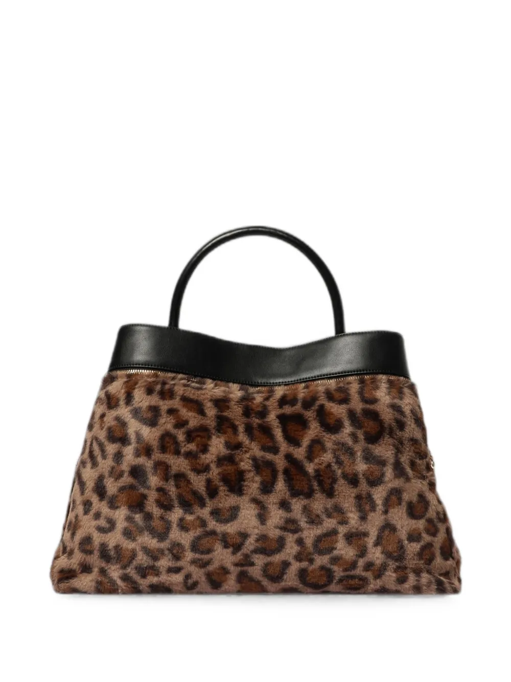 TWINSET leopard-print faux-fur tote bag - Marrone