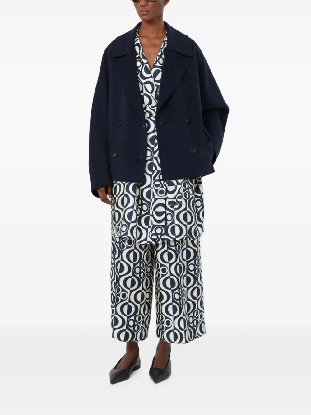 'S Max Mara Jas met dubbele rij knopen Blauw