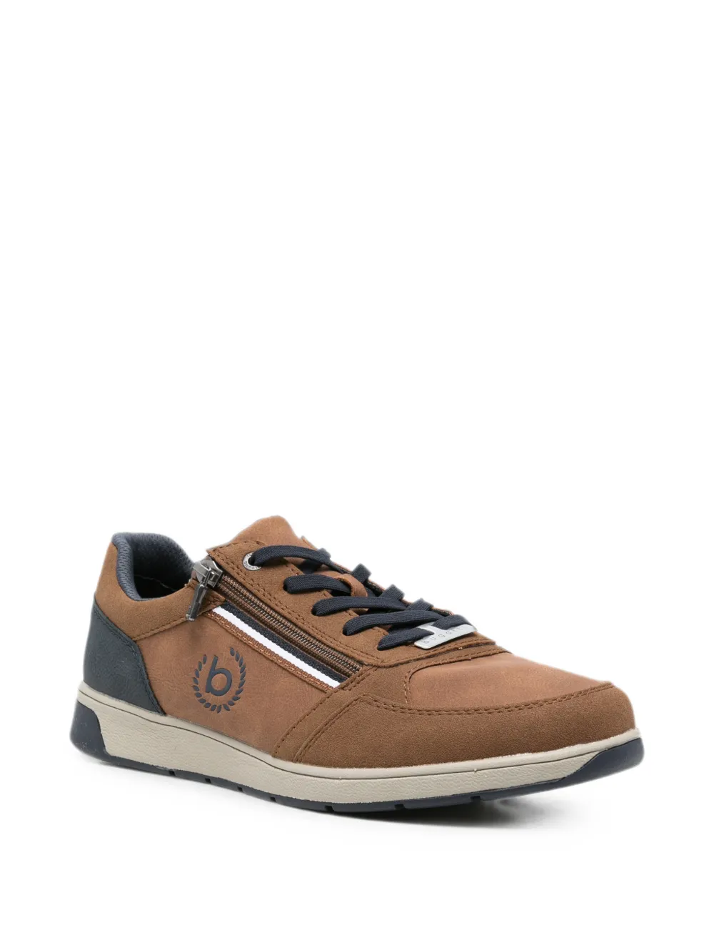 Bugatti logo-debossed side-zip sneakers Bruin