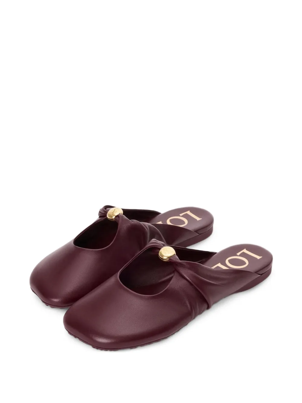 LOEWE Pebble leather mules Rood