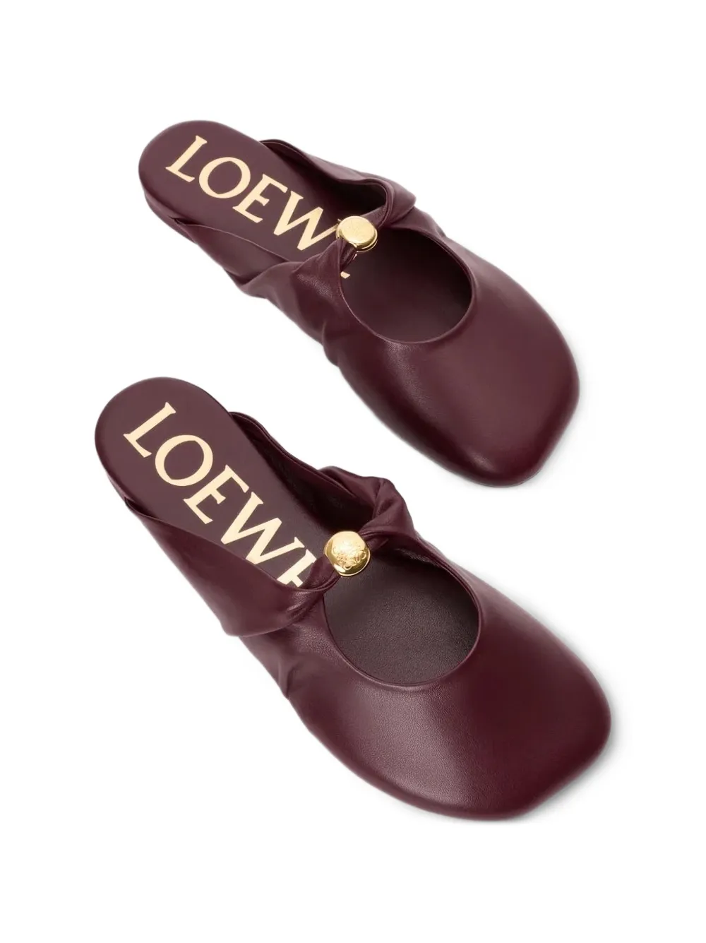 LOEWE Pebble leather mules Rood