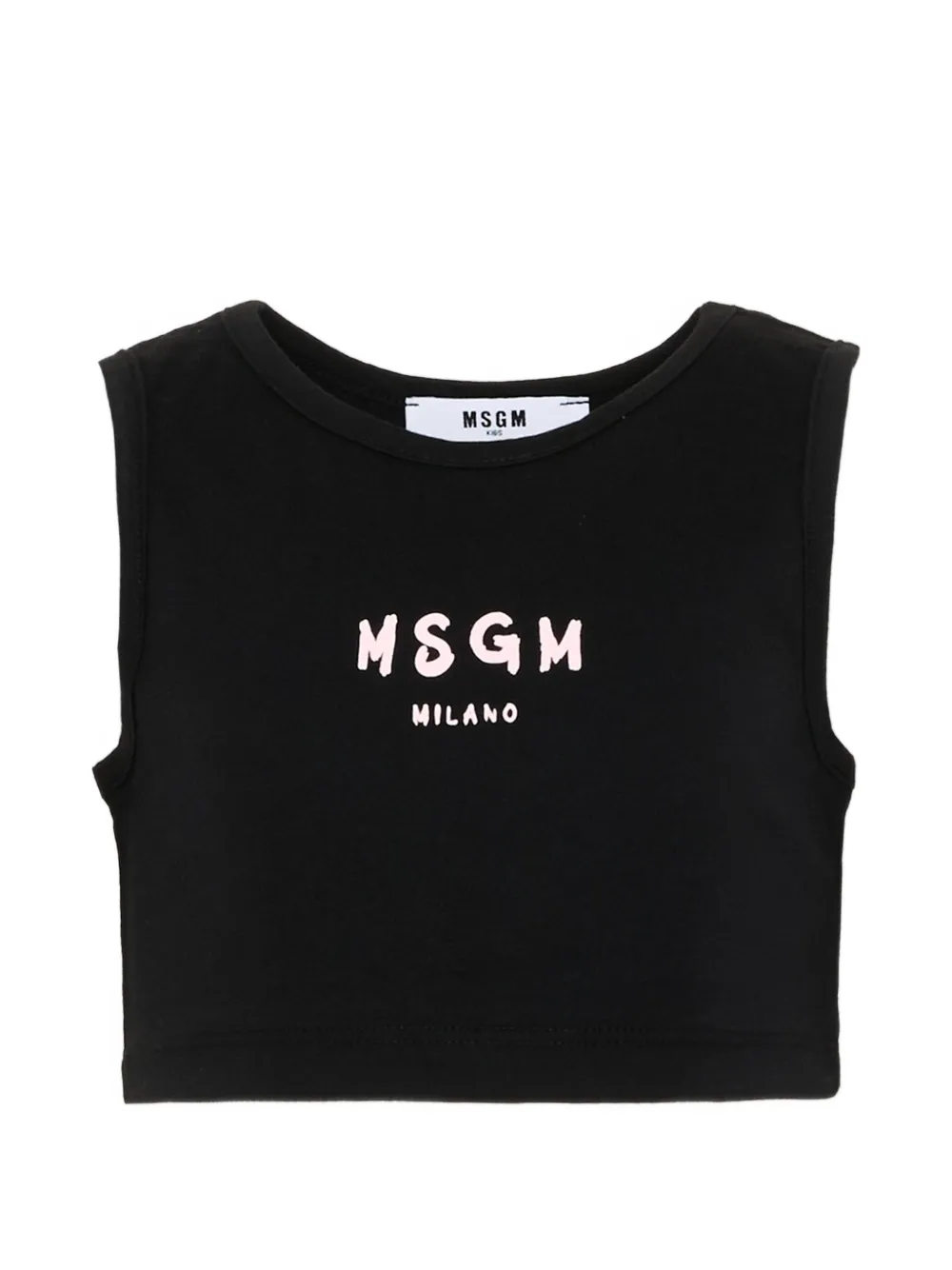 MSGM Kids logo-print cropped top - Nero