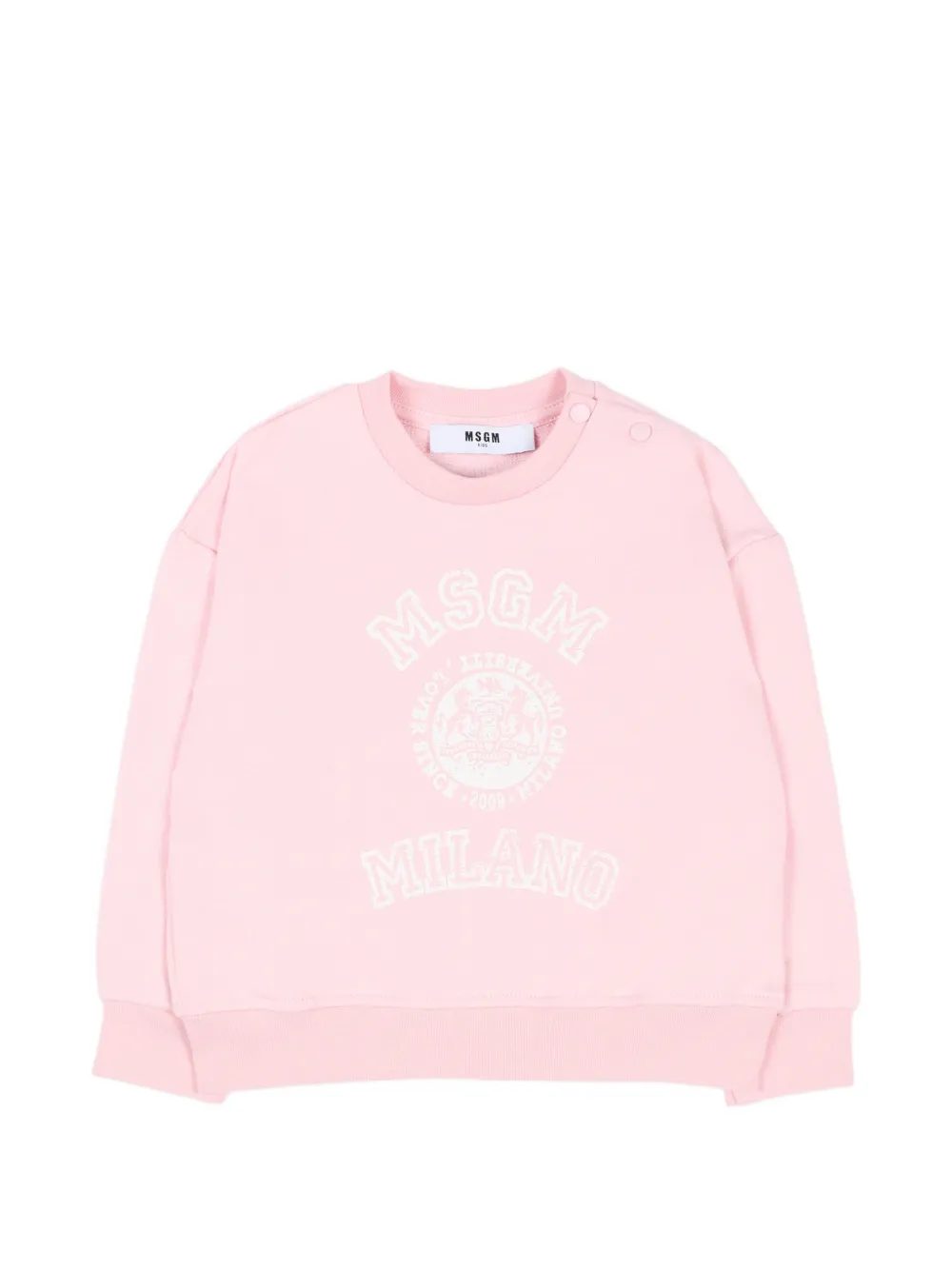 MSGM Kids logo-print press-stud sweater - Rosa