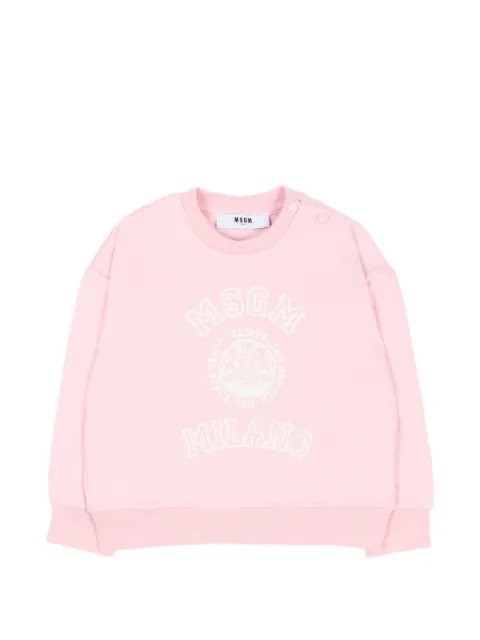 MSGM Kids logo-print press-stud sweater