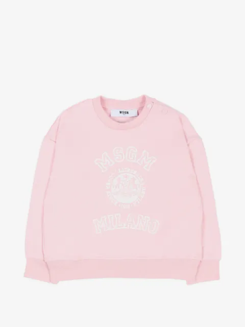 MSGM Kids logo-print press-stud sweater