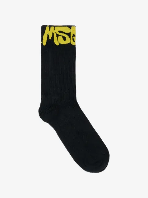 MSGM Kids calcetines con logo en intarsia
