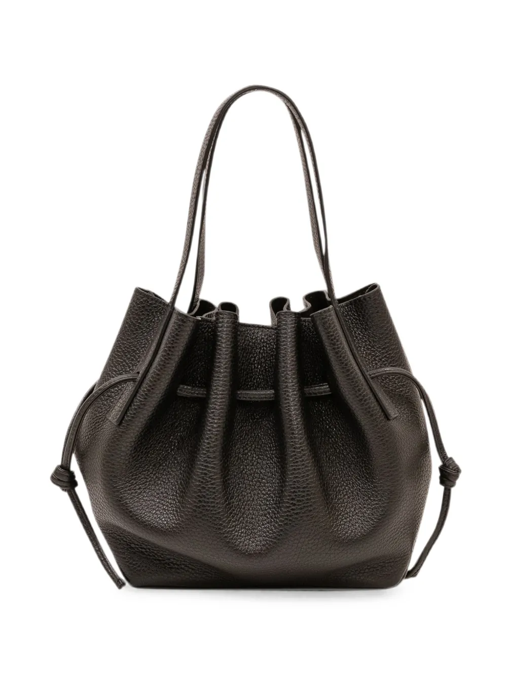 Yuzefi Mini Scallop pebble-leather tote bag - Nero