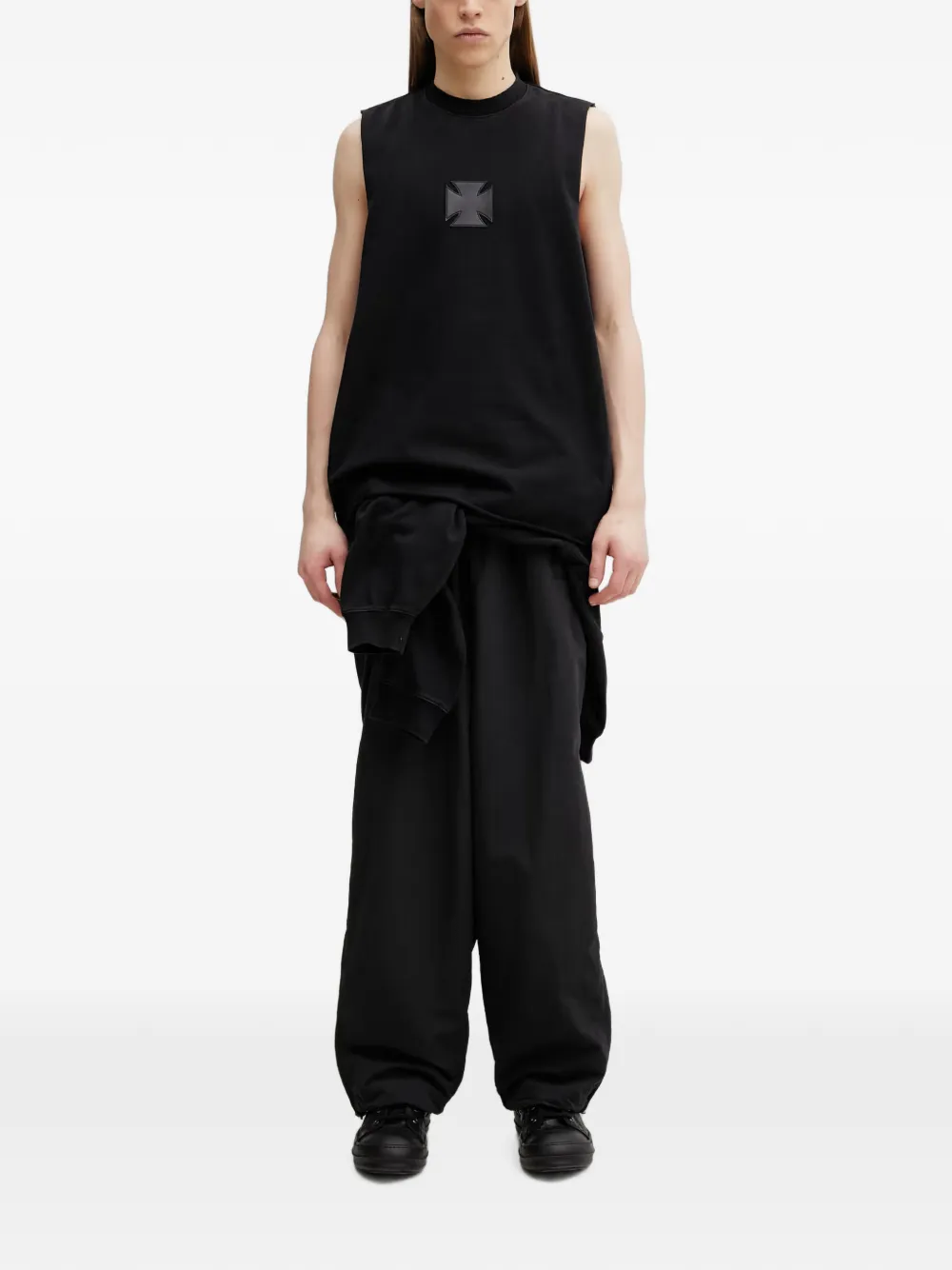 VETEMENTS Tanktop met kruis-patch Zwart