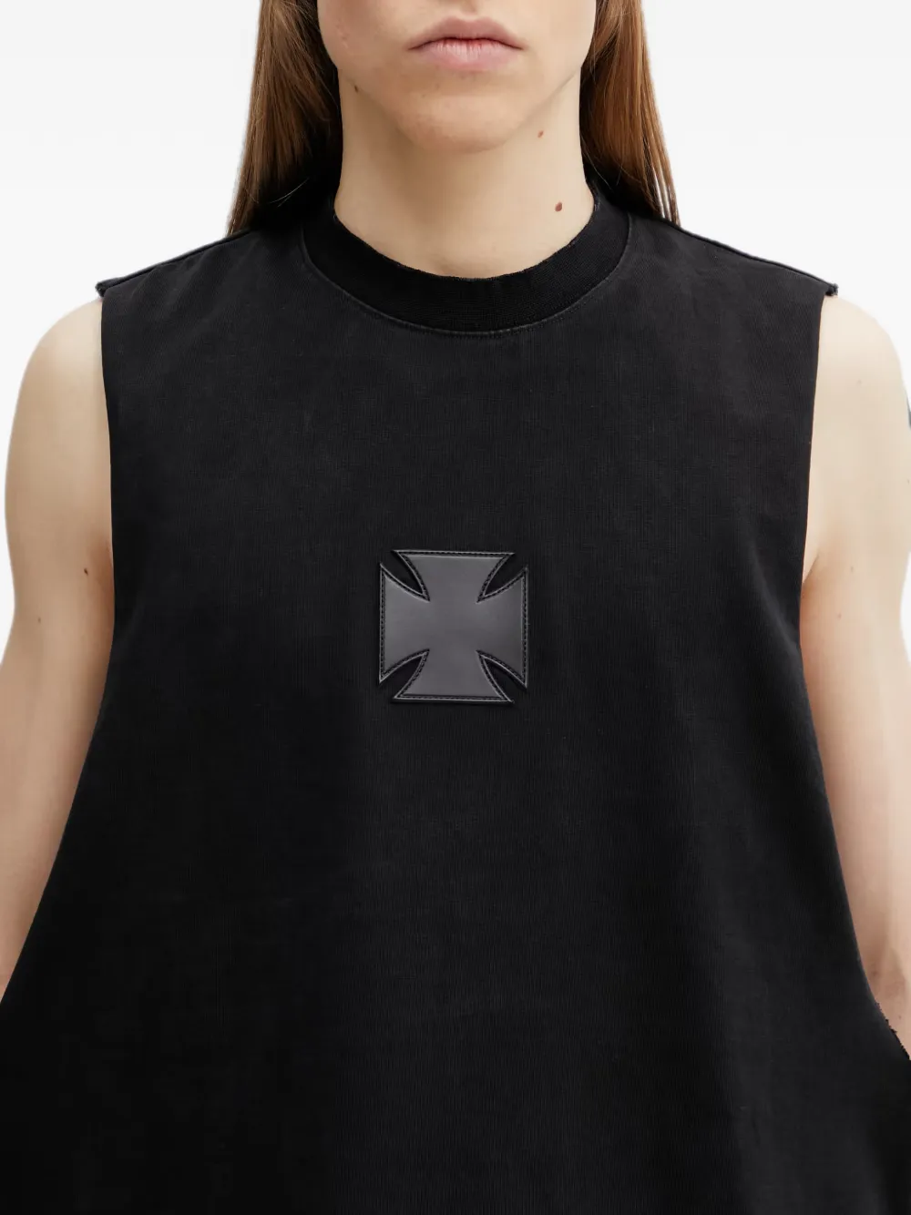 VETEMENTS Tanktop met kruis-patch Zwart