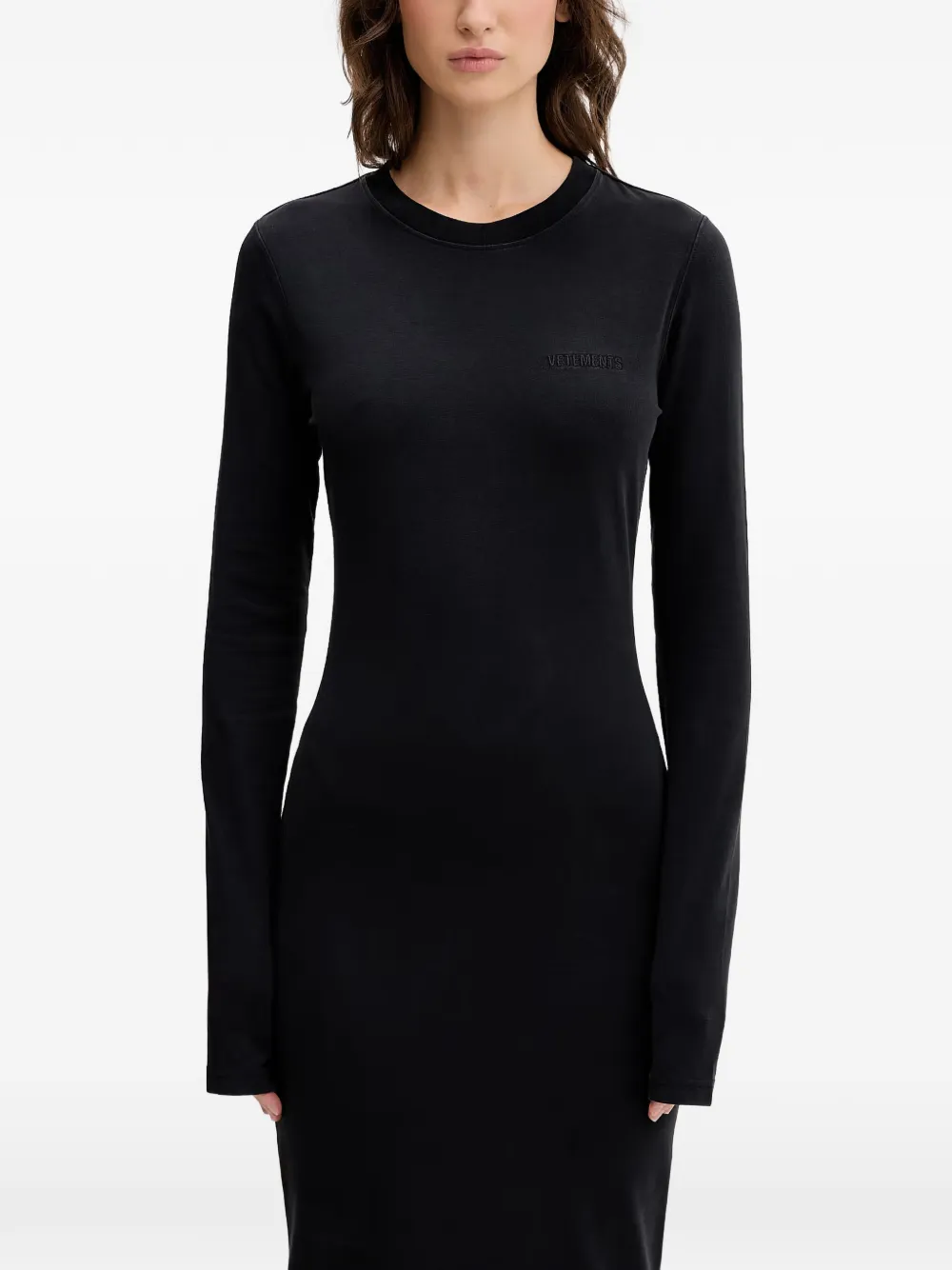 VETEMENTS Maxi-jurk met lange mouwen Zwart