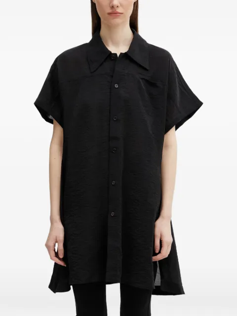 Y-3 Utility logo-print crinkled short-sleeved shirt