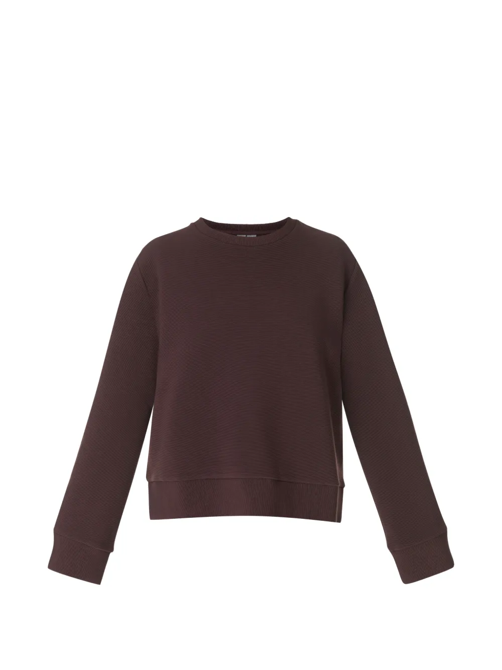Sweaty Betty Peaceful Ribbed-knit Sweatshirt In Brown