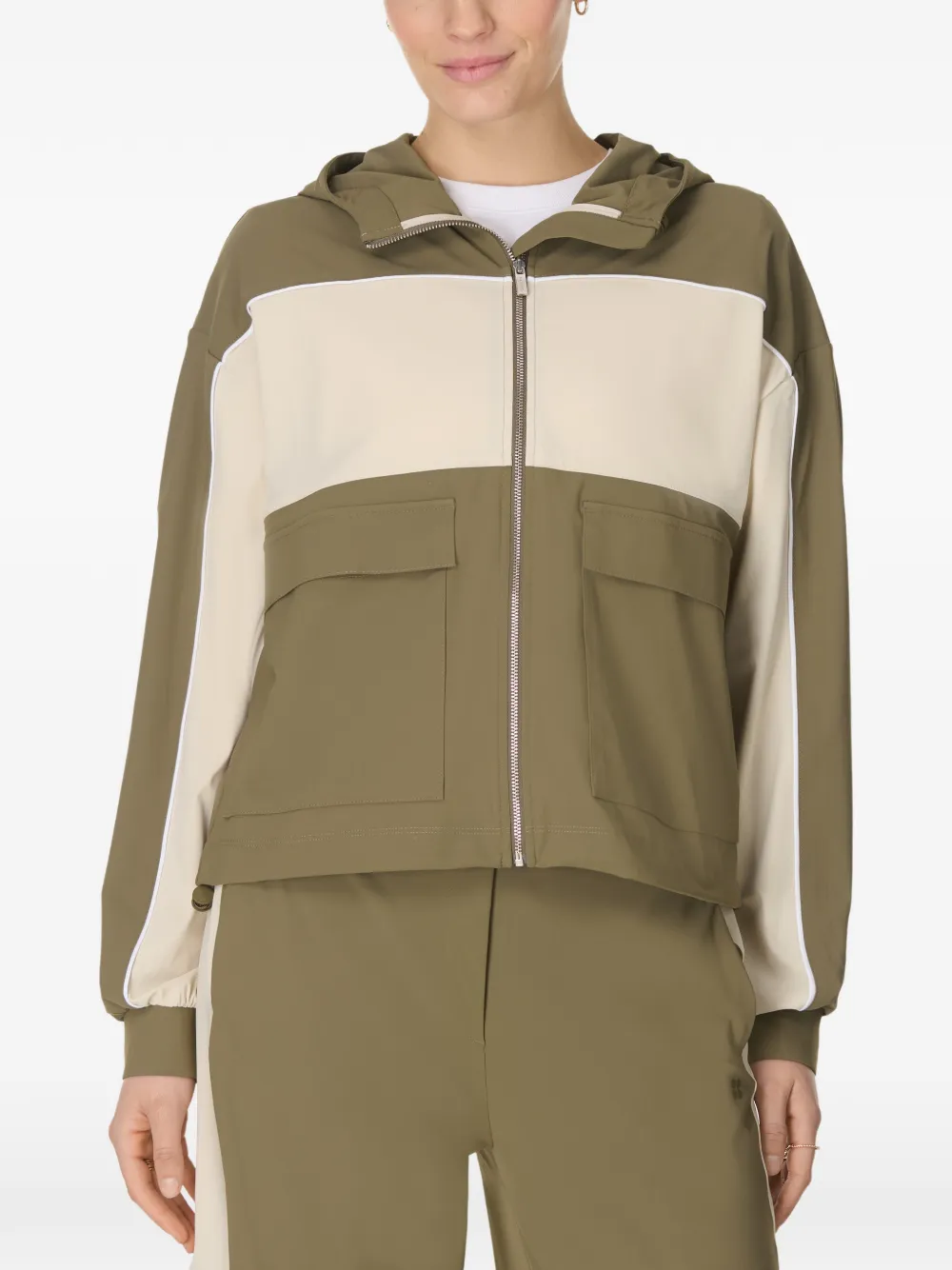 Sweaty Betty Explorer hoodie met colourblocking en rits Groen