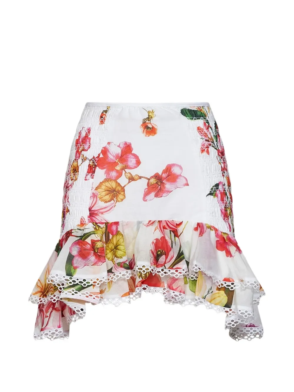 Charo Ruiz Ibiza floral-print ruffled skirt - White