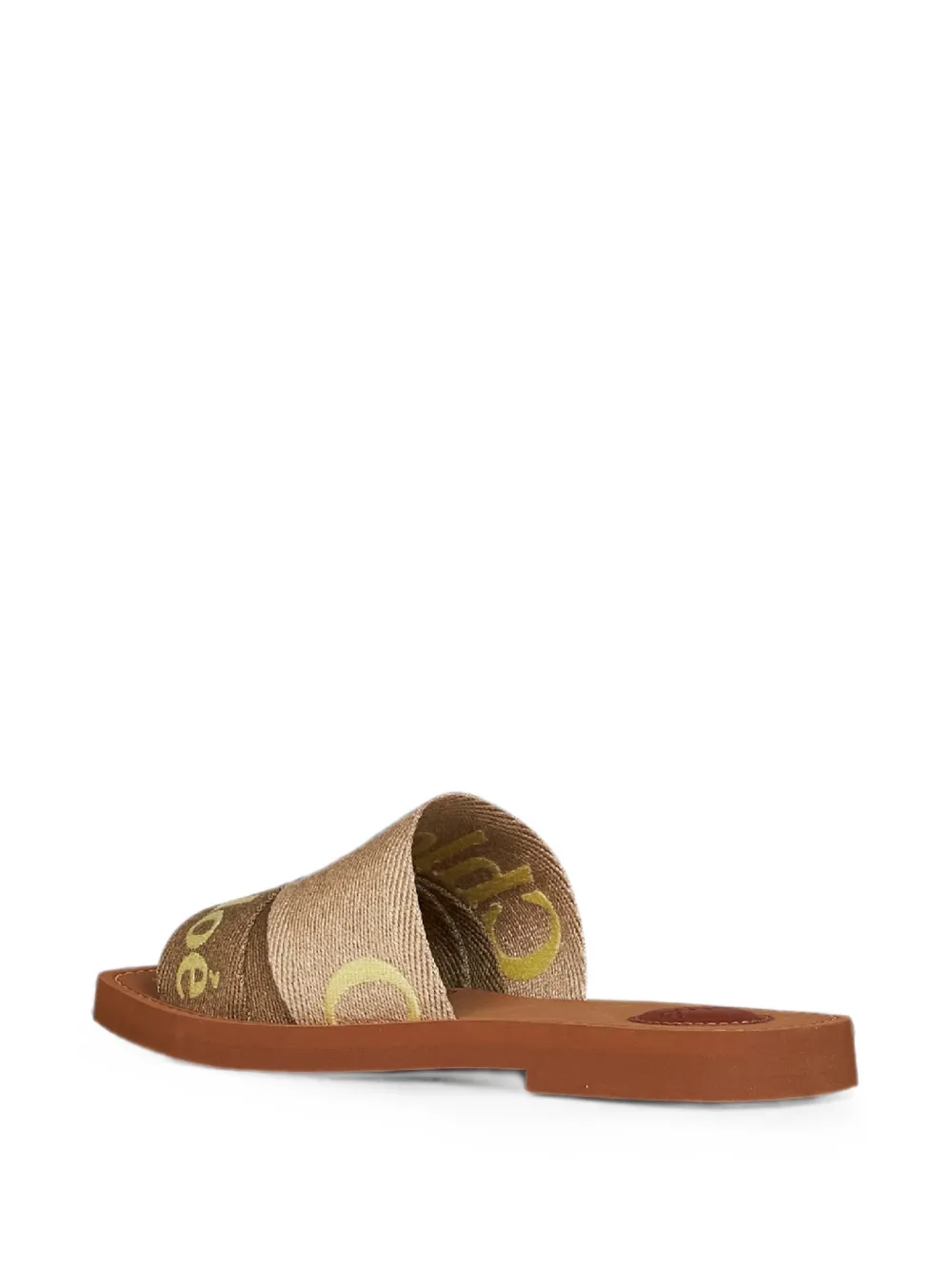 Chloé logo-embroidered square-toe sandals Beige