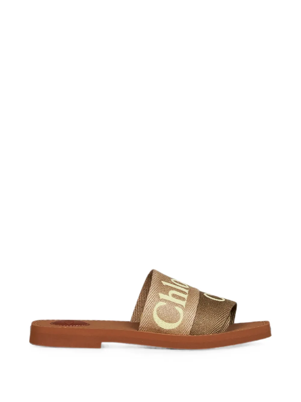 Chloé logo-embroidered square-toe sandals Beige