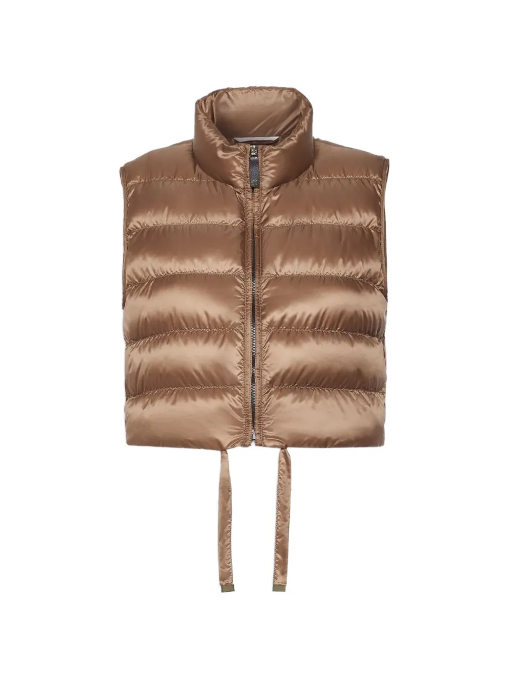 Max Mara quilted cropped gilet - Marrone