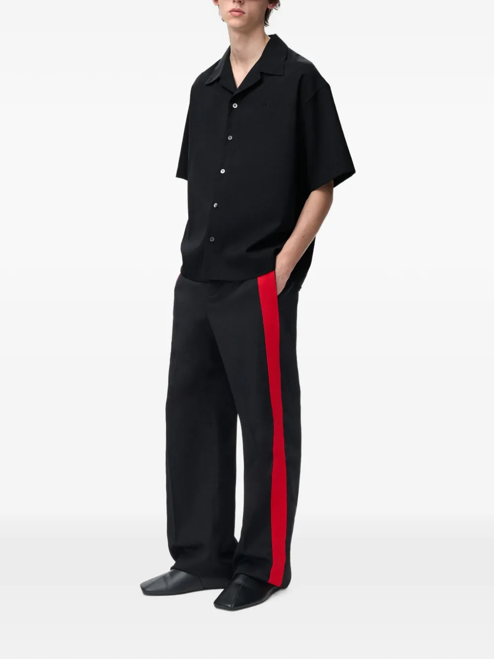 LOEWE Double L Embroidery Slim-fit Shirt in Black, view 2