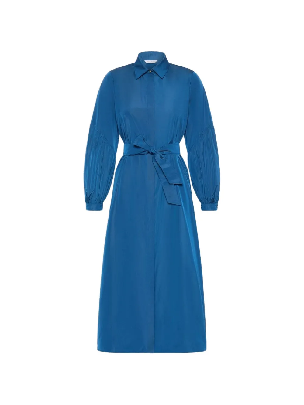 Max Mara belted balloon-sleeve midi dress - Blu