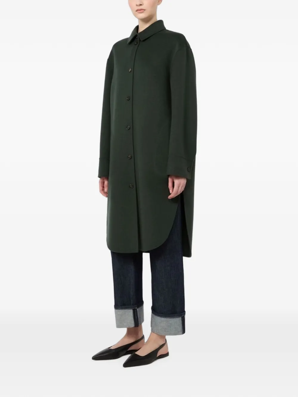 'S Max Mara Button-down jas van scheerwol Groen