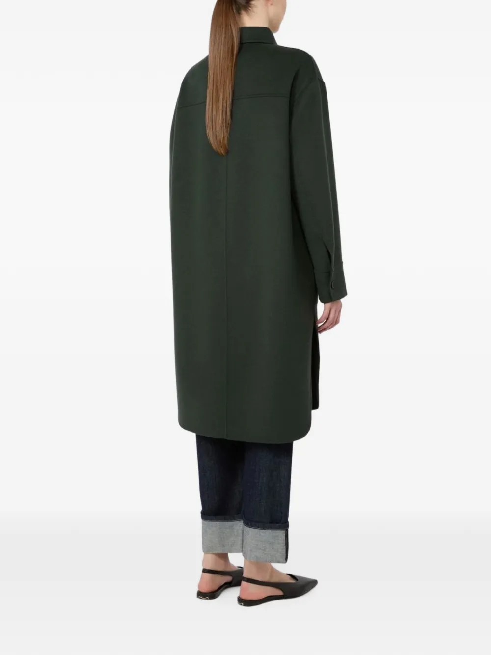 'S Max Mara Button-down jas van scheerwol Groen