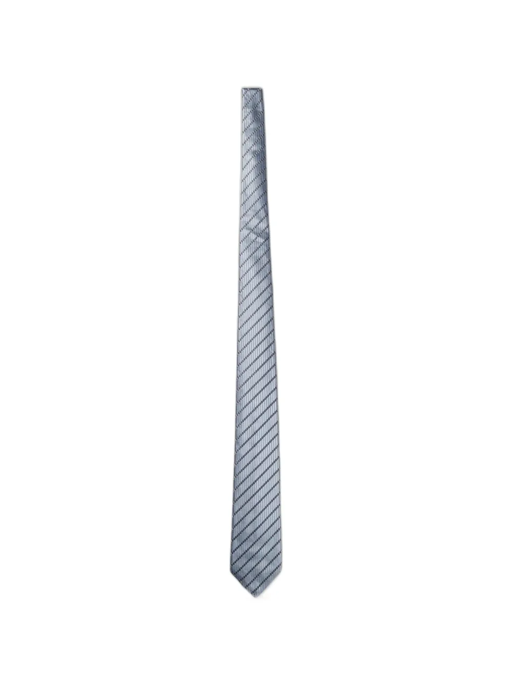 Emporio Armani diagonal-stripe silk tie - Blu