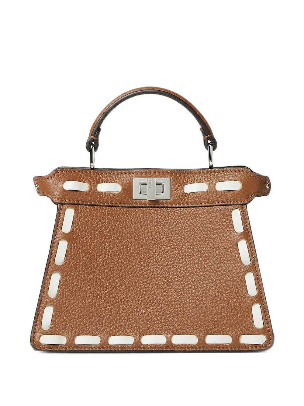 FENDI Peekaboo ISeeU whipstitch leather small shoulder bag