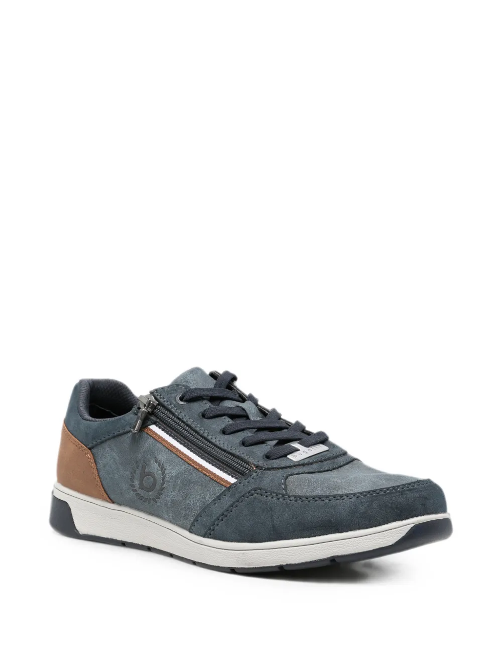 Bugatti zip-detail panelled sneakers Blauw