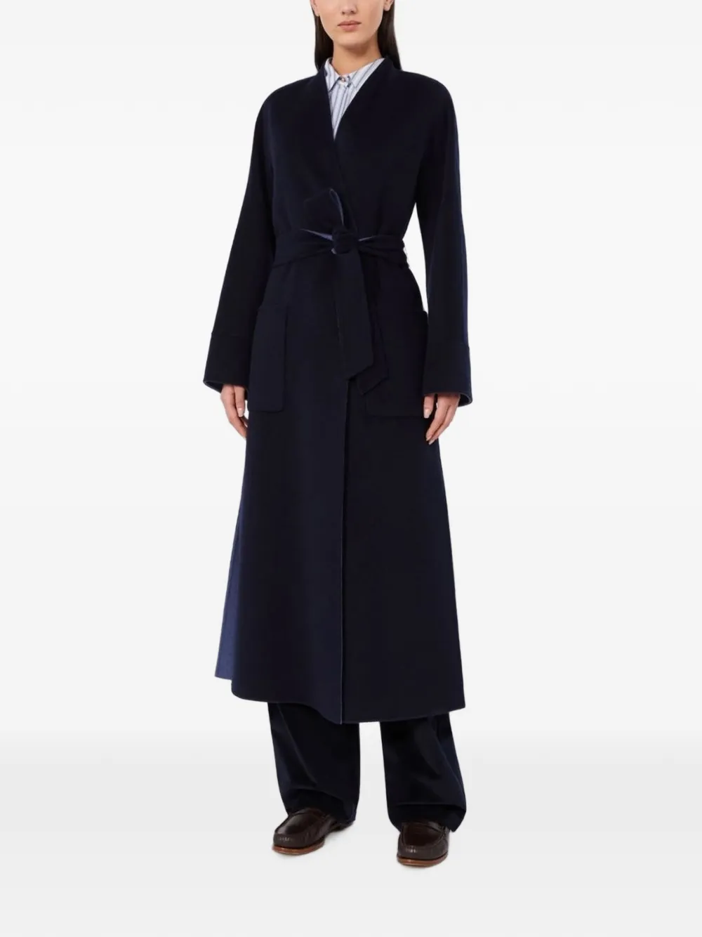 Max Mara Omkeerbare jas van scheerwol Blauw