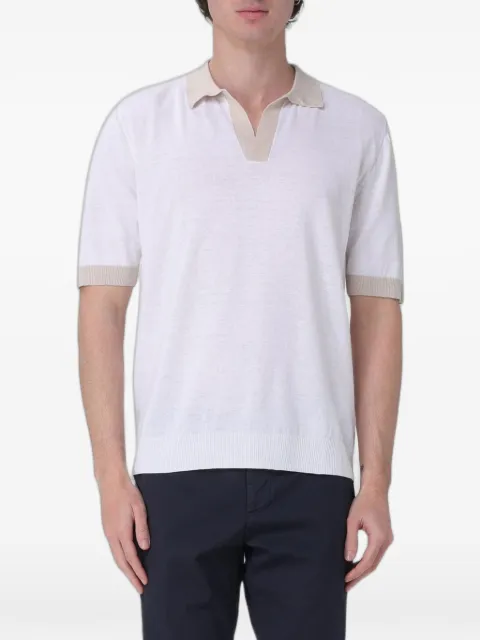 Eleventy contrast-collar knitted polo shirt