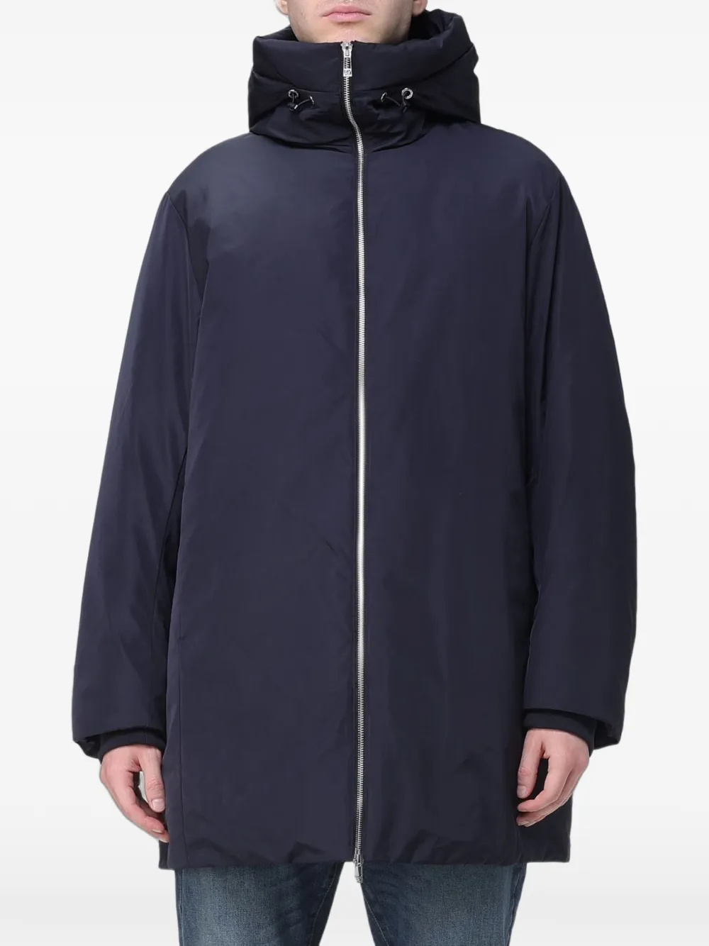Emporio Armani hooded zip-up parka - Blau