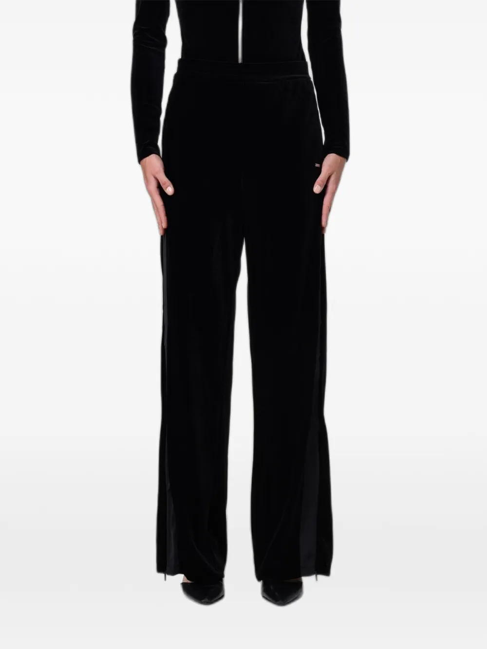 Emporio Armani chenille straight-leg pants - Nero