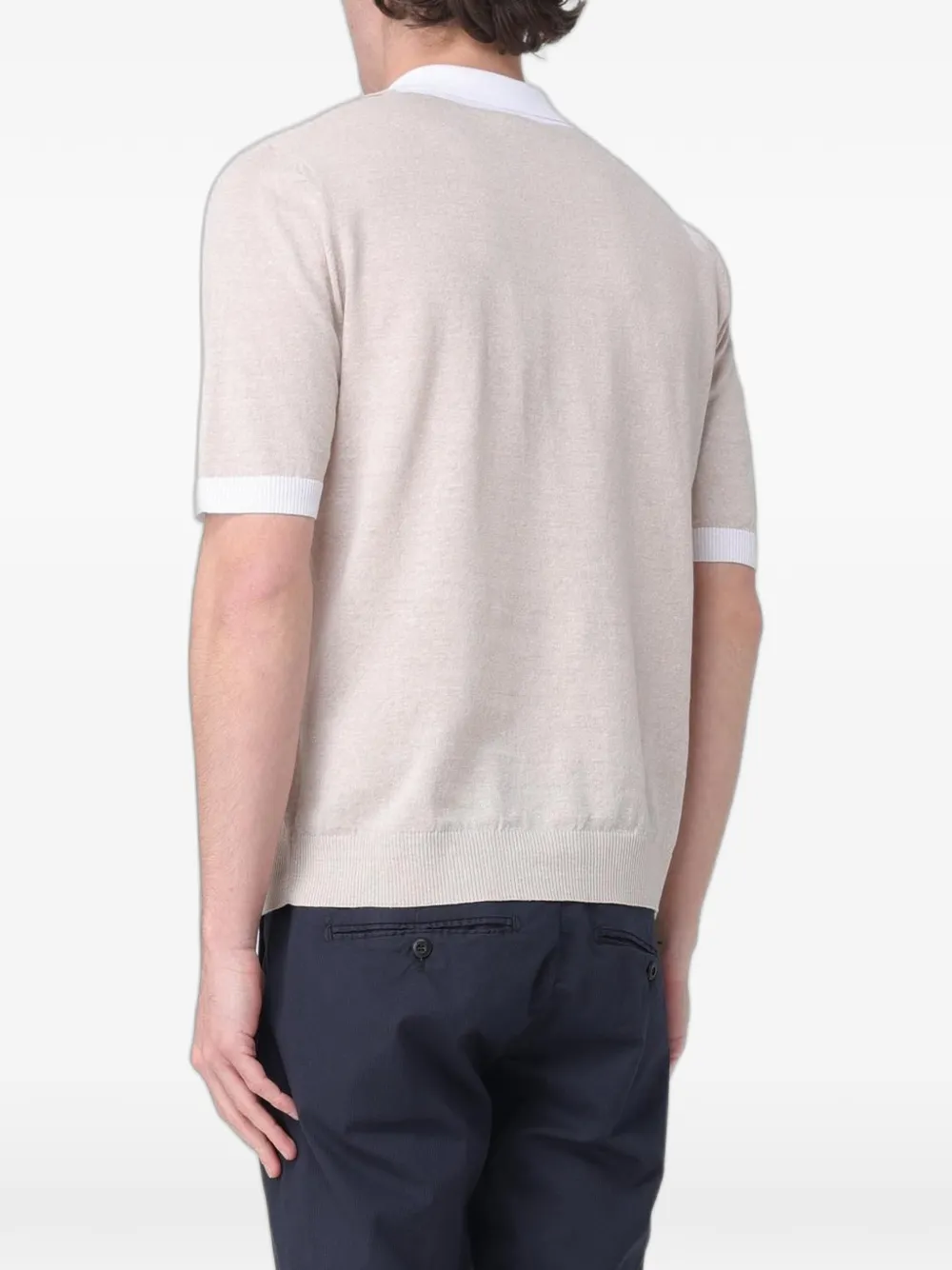 Eleventy Poloshirt met contrasterende afwerking Beige
